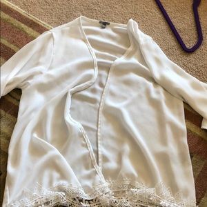 White swimsuit coverup cardigan